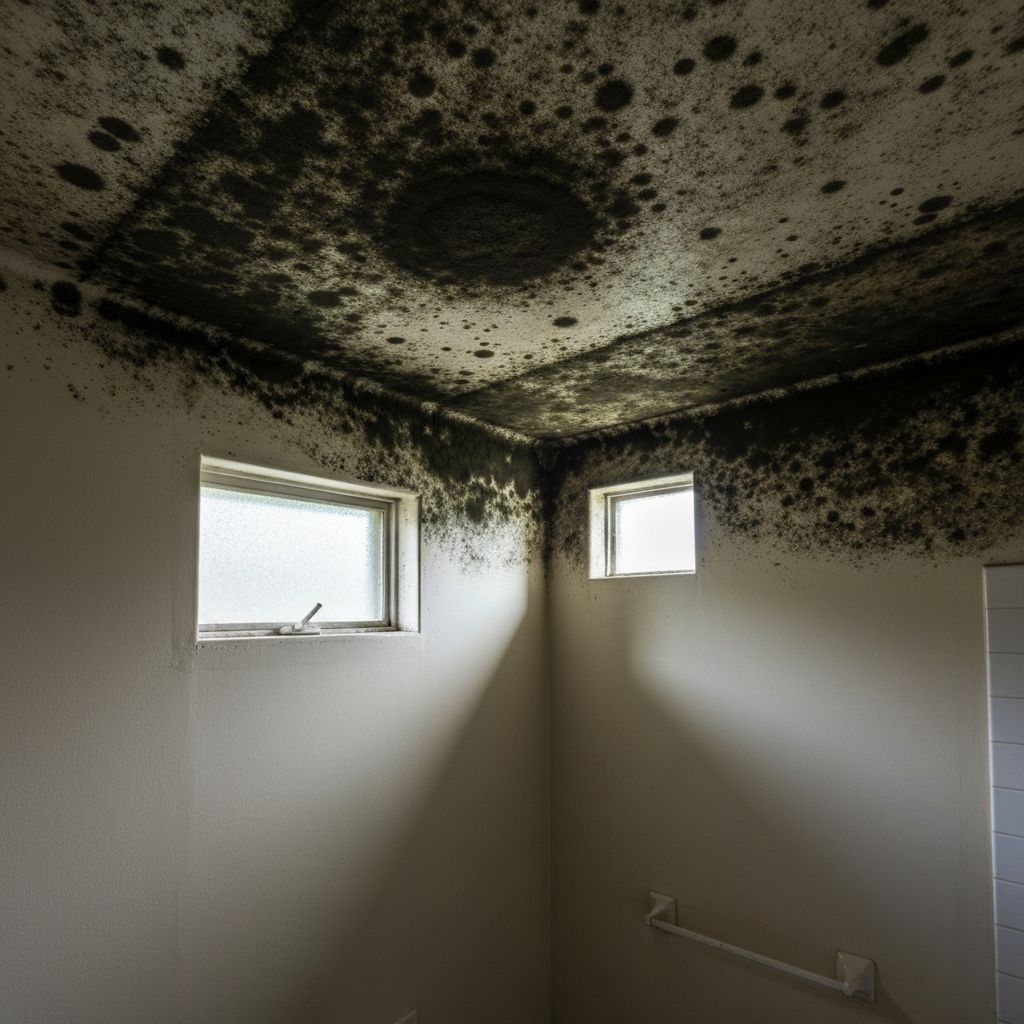 Bathroom Ceiling Remediation - before remediation